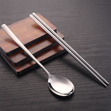 korean long spoon|korean steel chopsticks.